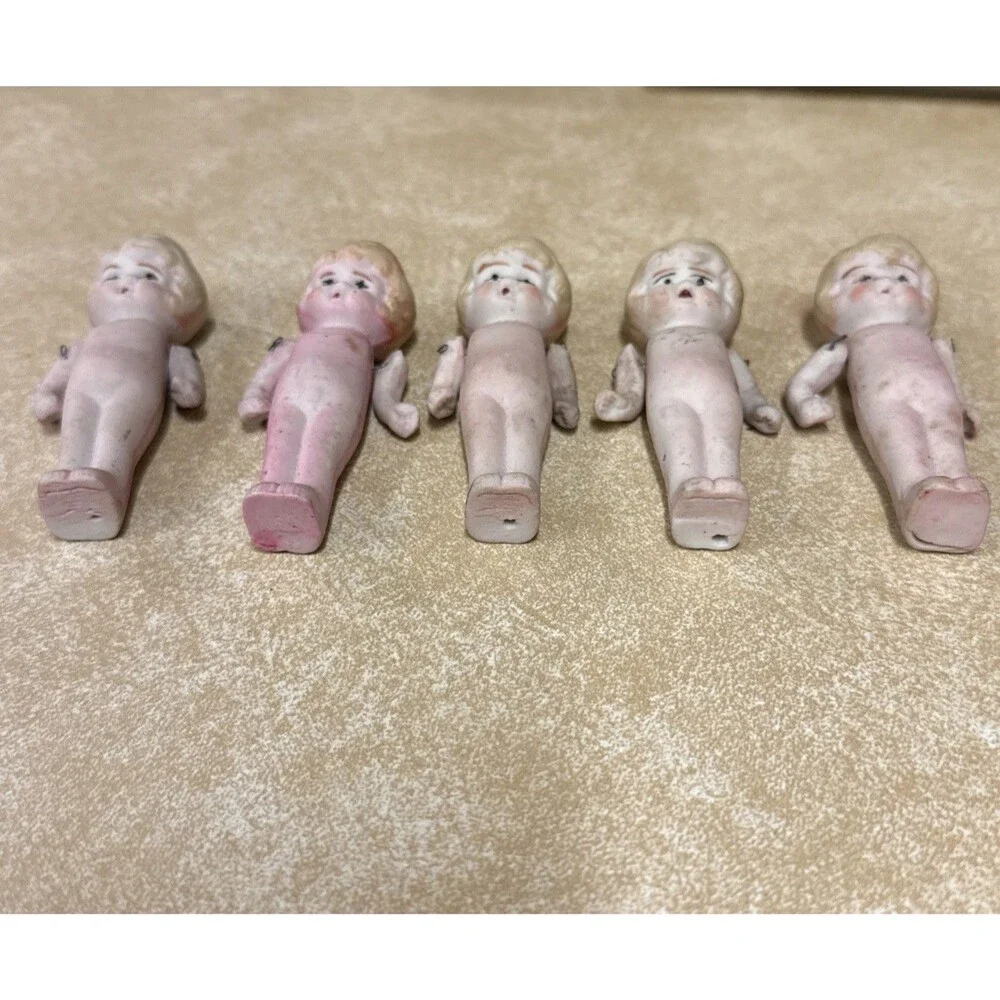 Vintage Occupied Japan Bisque Porcelain Doll Dolls Mini Figurines Jointed Lot 5 - Picture 5 of 14